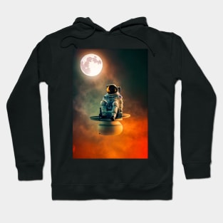 Astronaut sitting on a spaceship shuttle Hoodie